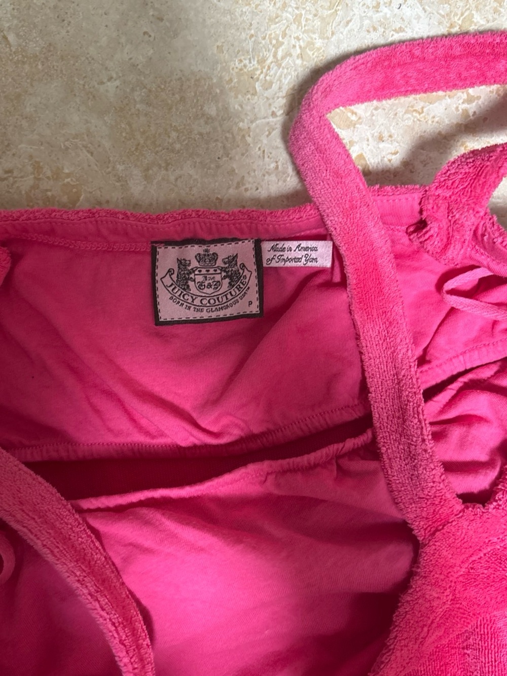 Juicy Couture Hot Pink Wide-Leg Terry Romper - Picture 3 of 5